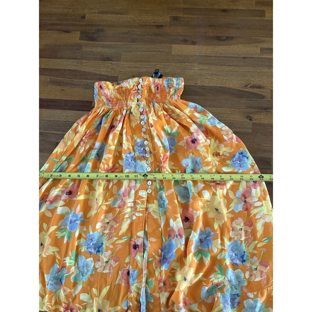 Cynthia‎ Rowley Skirt Womens Medium Multicolor Floral Boho Button Front Maxi
